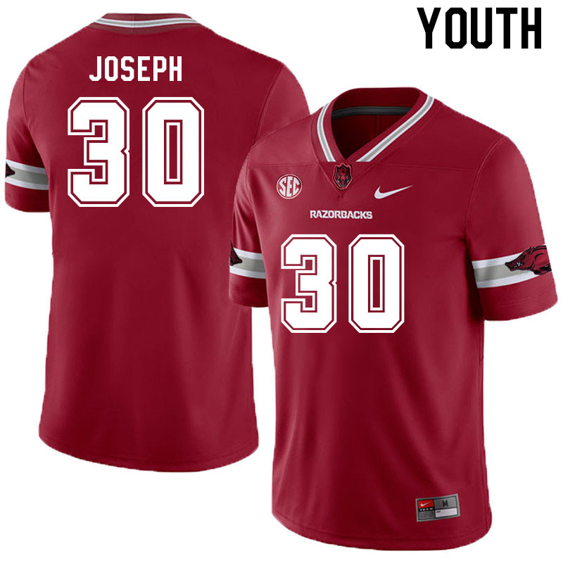 Youth #30 Ethan Joseph Arkansas Razorback College Football Jerseys Stitched Sale-Alternate Cardinal